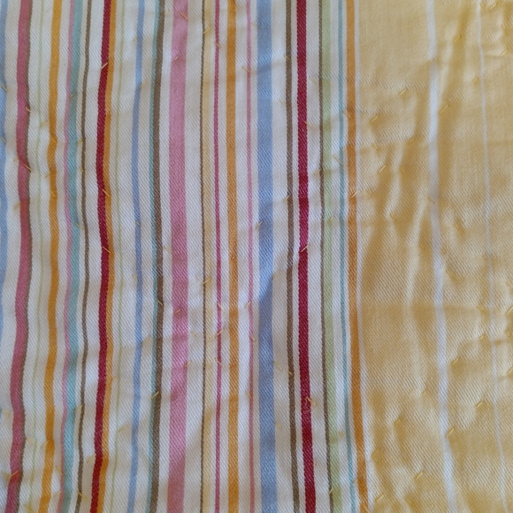 Pottery Barn Yellow Cotton Stripe Hand-stitched Quilt - Picture 11 of 15